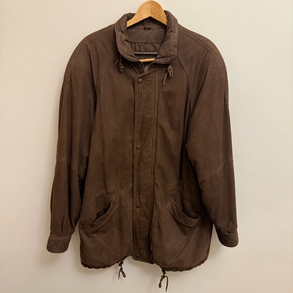 Vintage Wilsons Leather Field Jacket Mens Brown Utility Military Coat S